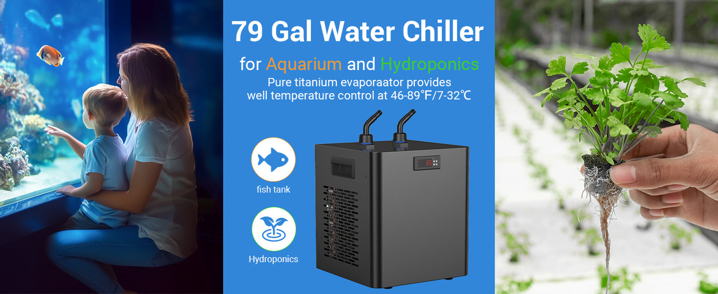 Water Chiller for Aquarium | Energy Efficient for Axolotl, Coral, Jellyfish, Freshwater
